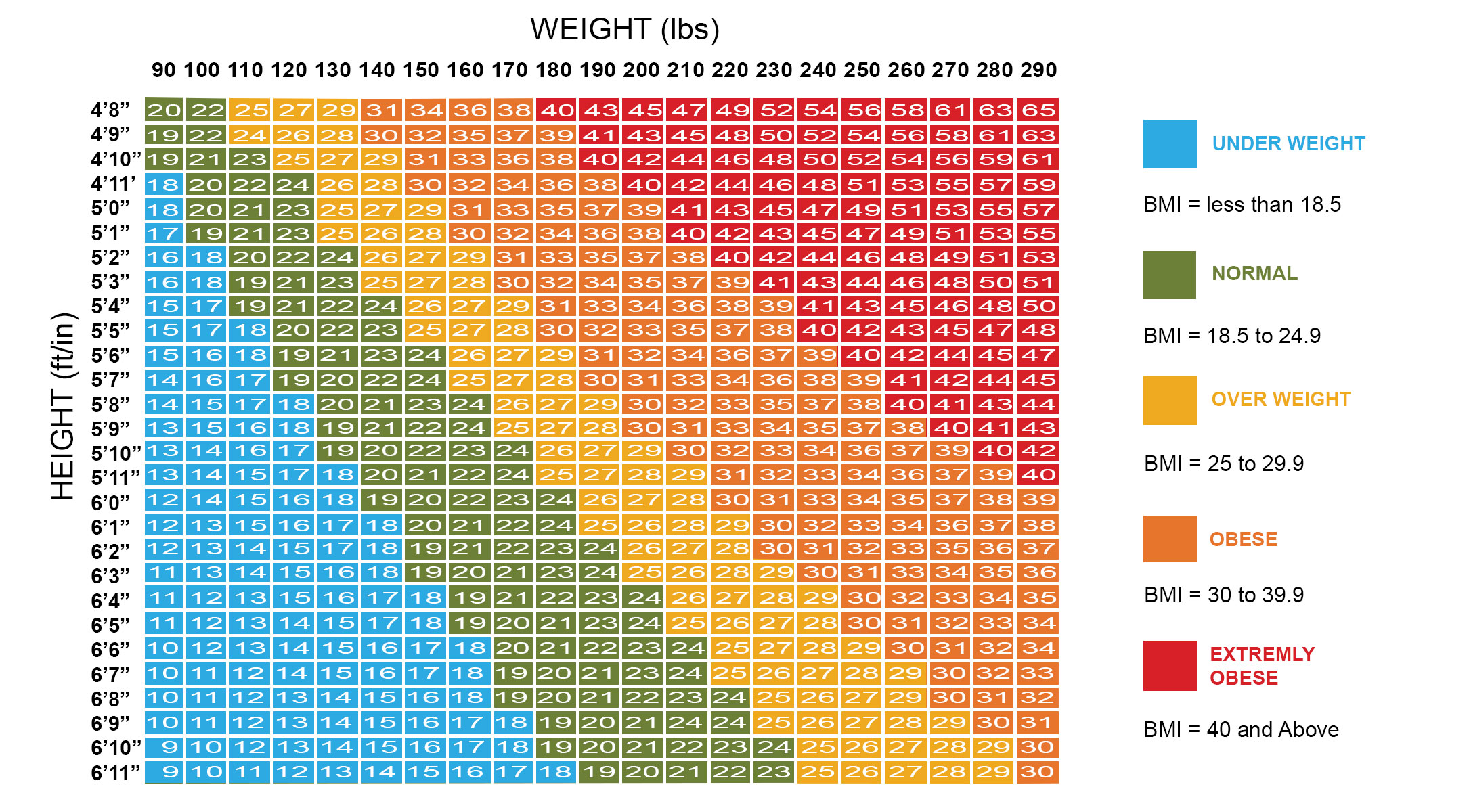 Bmi Obese Ranges